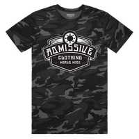 ADM12BY10 - BLACK CAMO SOLID TEE BLACK YOUTH 10*